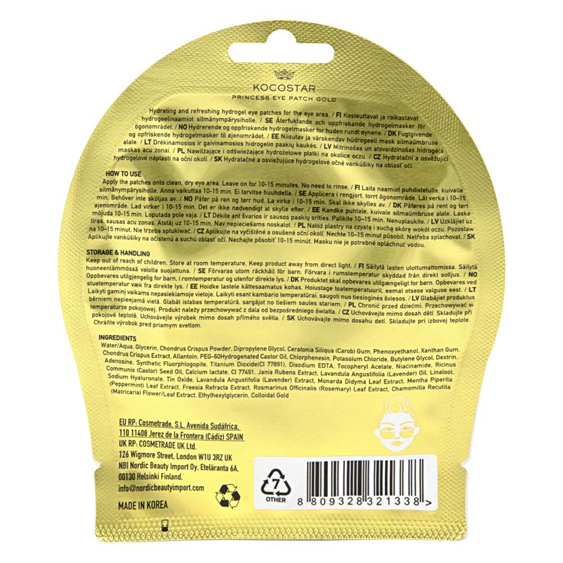 Princess Eye Patch Gold (1 pair)